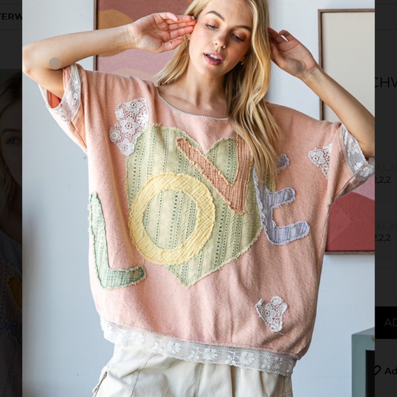 Oli and Hali Love Letter Patchwork Reversible Top SR6 - Picture 5 of 12